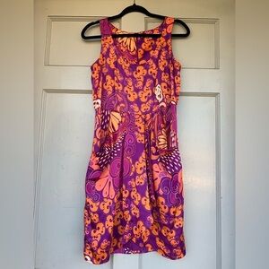 Collective Concepts  orange purple tank dress medium Cloud Retro Bold Paisley‎
